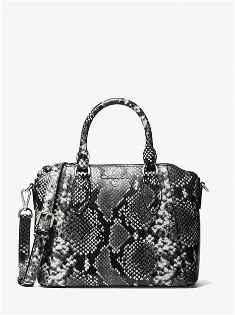 michael kors sac hamilton python|Sienna Medium Python Embossed Leather Satchel .